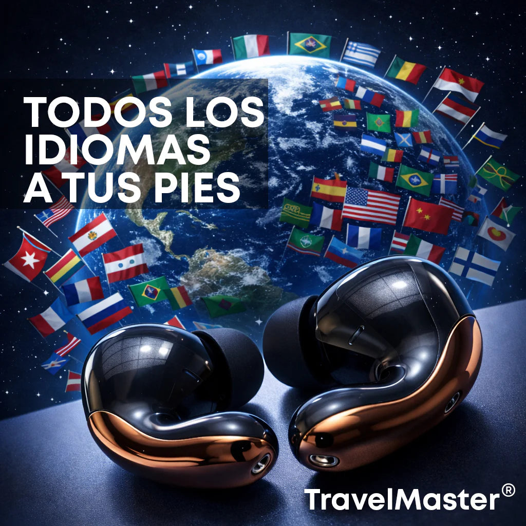 AUDÍFONOS TRADUCTORES Travel Master®- Entiende más de 150 idiomas en tiempo real.